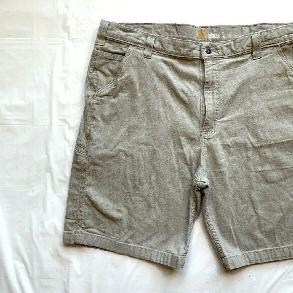 Carhartt Cargo‎ Shorts Mens 40 Canvas Relaxed Fit Stretch Utility Outdoor Khaki - Picture 4 of 12